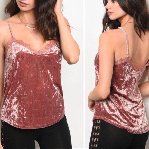 Tops - NWT BLACK Velvet Lace Tank